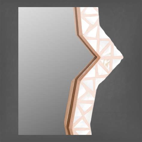 Triangle Mother Of Pearl Inlay Mirror - Nude Pink – Luxury Handicrafts