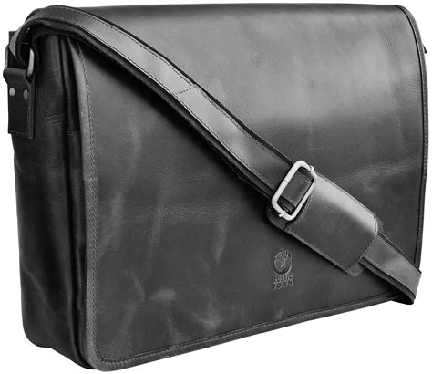 Leather Messenger Bag for Men 16" Full Grain Leather Laptop Bag Vintage