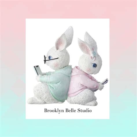 Cute Texting Bunnies Spring Easter Decor Easter Bunny Decor – Brooklyn