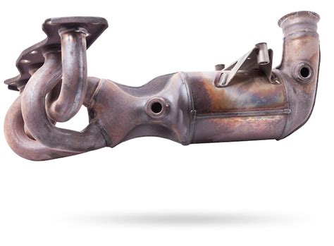 premium photo  automotive exhaust manifold  catalyst isolated