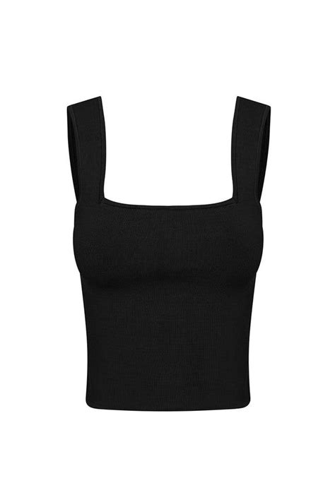 basic square neck top black artofit