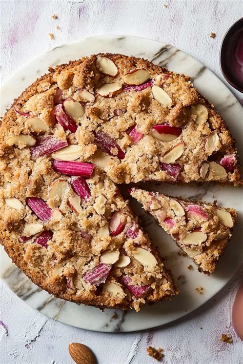 Almond Rhubarb Coffee Cake | RecipeCoo