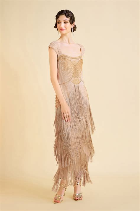 Shop Evening Gowns - Gradient Bead Fringe Dress | BABEYOND – Babeyond UK