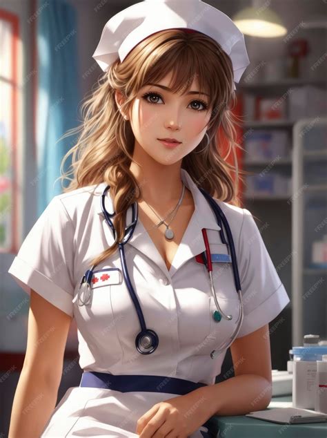 Premium AI Image | Happy Anime Character with Nurse Outfit