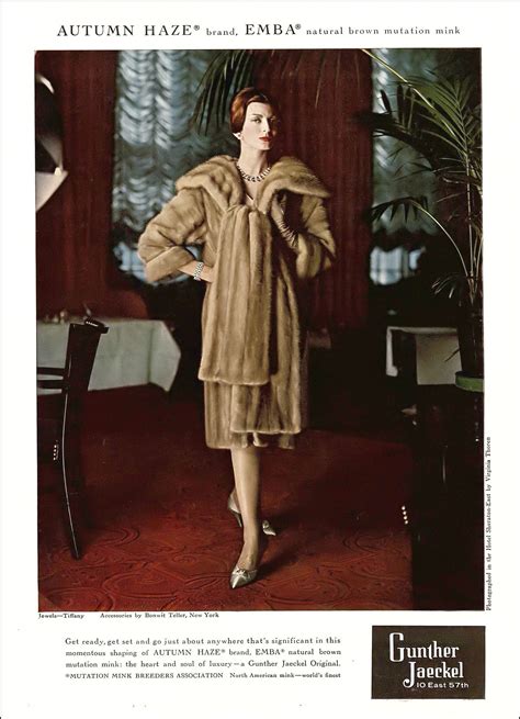 Carmen in Autumn Haze EMBA mink coat by Gunther Jaeckel, jewelry by