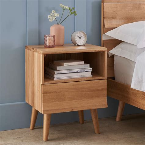 cascade contemporary bedside table oak furnitureland scandi bedside