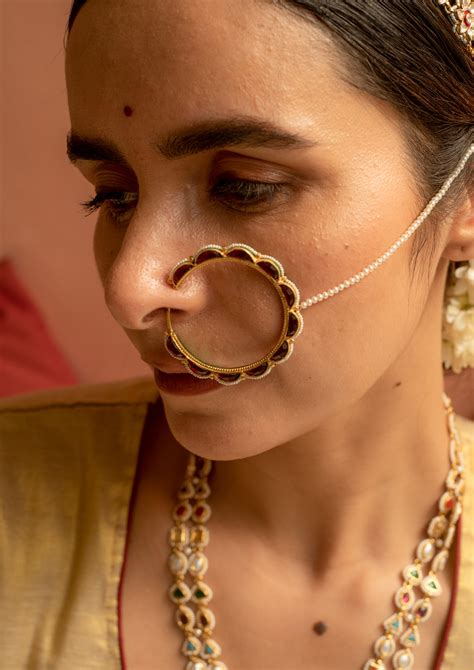 gulabi nagri nath  pearl chain clip  vamika silver jaipur