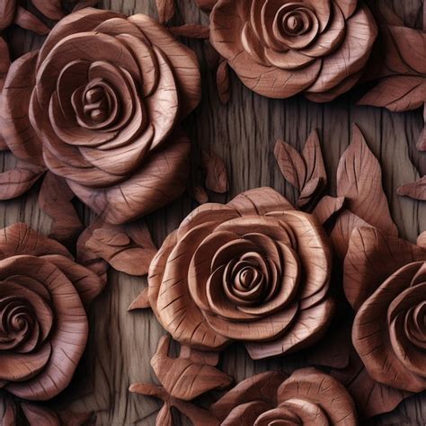 Premium AI Image | Brown roses on a wooden background