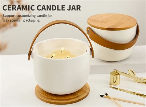 Luxury Big Large Ceramic Candle Jar Unique 3 Wick Candle Jars With Lid ...