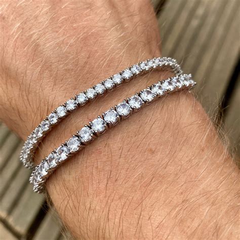 mens diamond tennis bracelet silver tennis bracelet chain mm mm