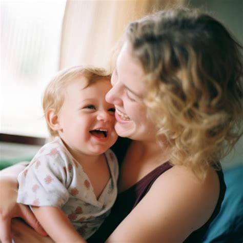 Premium Photo | A mother holding a baby and smiling