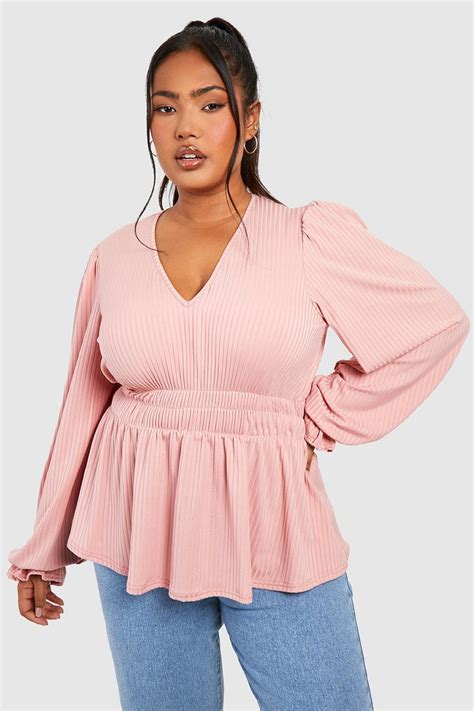 Boohoo peplum top with bell sleeve 2025