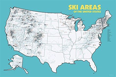 ski resorts map poster ski area skiing ski resort