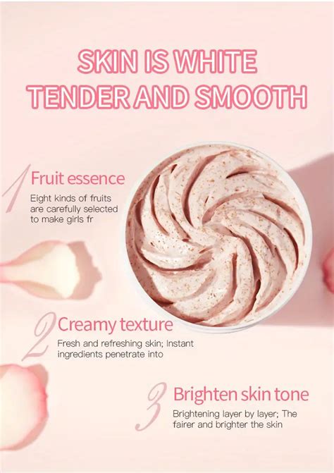 Peach Clear Ice Cream Body Scrub Exfoliating And Pimple - Temu