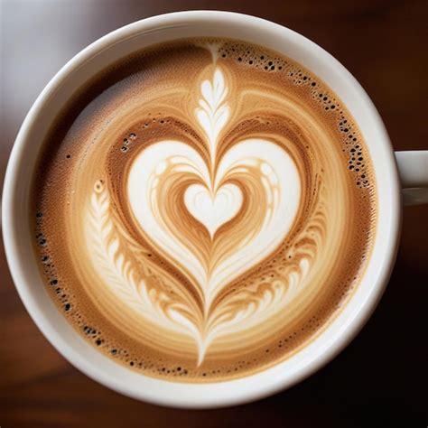 heart   latte art coffee love romance premium ai generated image