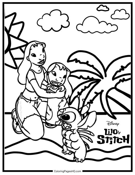 Lilo Stitch Nani Pelekai Wecoloringpage Sketch Coloring Page