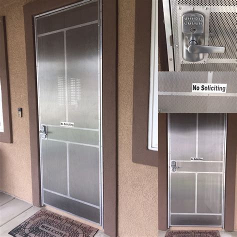 Raw aluminum security screen door I built so I could use this digital
