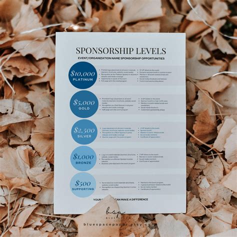 Non-profit Sponsorship Flyer Templates, Sponsorship Levels Flyer, DIY