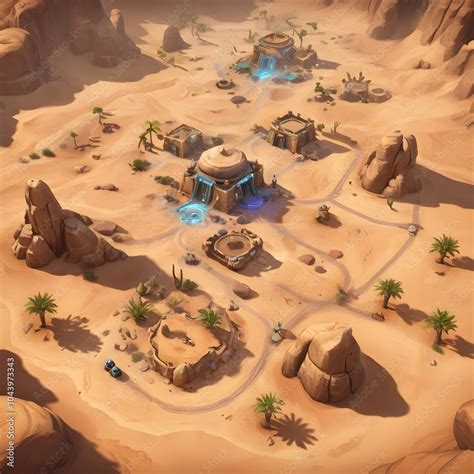 DnD Battlemap Sahara Desert Base Map: Detailed battle map set in the