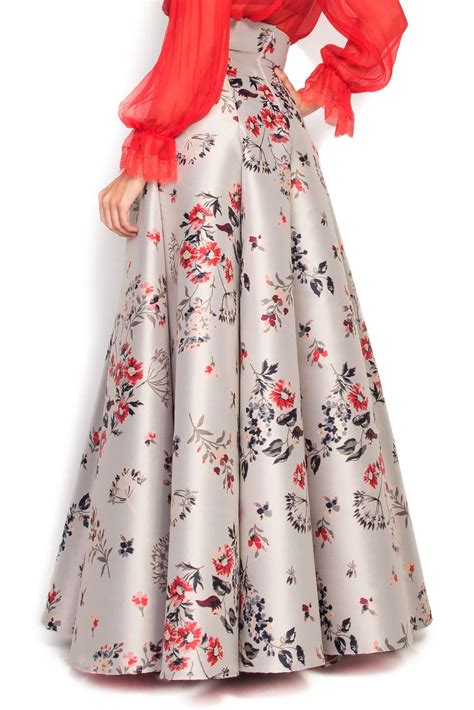 Floral-print jacquard maxi skirt - Maxi Skirts made to measure