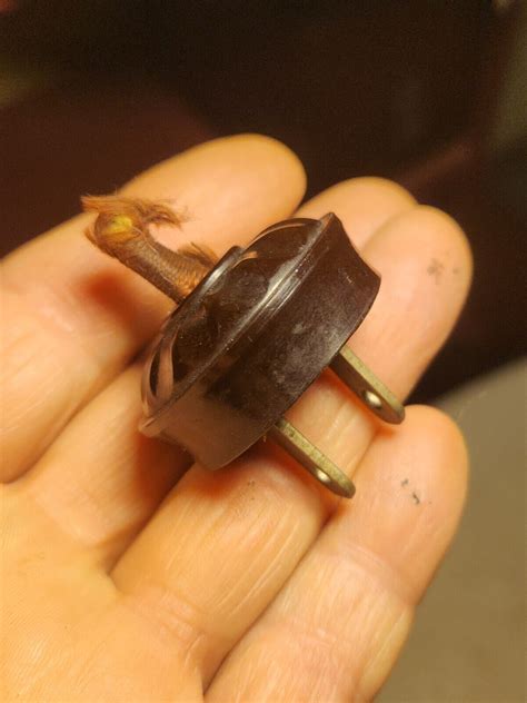 Antique Power Cord Receptacle Plug Electric Light Radio Phonograph