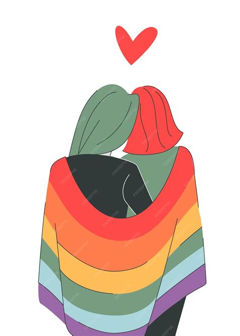 Premium Vector | LGBT concept Bisexual couple hugging and holding lgbt