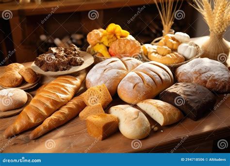 shapes  bread   countries   table stock photo
