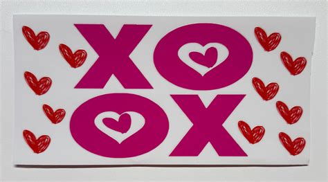 XO XO Pink Hearts Cup Transfer – Killer Ink Tees