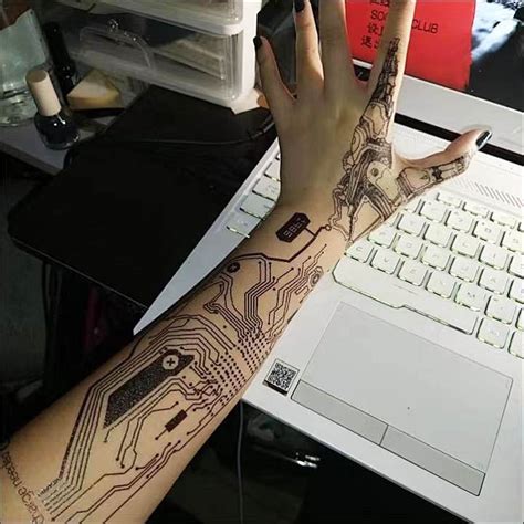 night city arm cyberpunk tattoo stickers etsy
