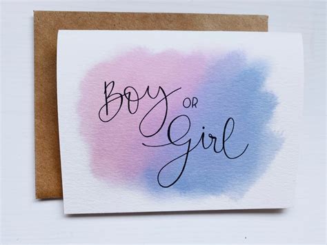 Gender Reveal Card Gender Reveal Greeting Card for Gender | Etsy