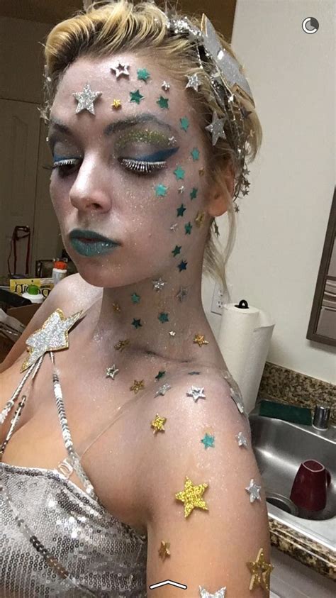 Star makeup, shooting star halloween costume. Silver star space makeup | Space halloween costume ...