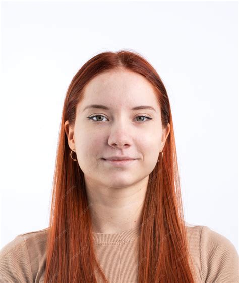 premium photo biometric passport photo  attractive female natural