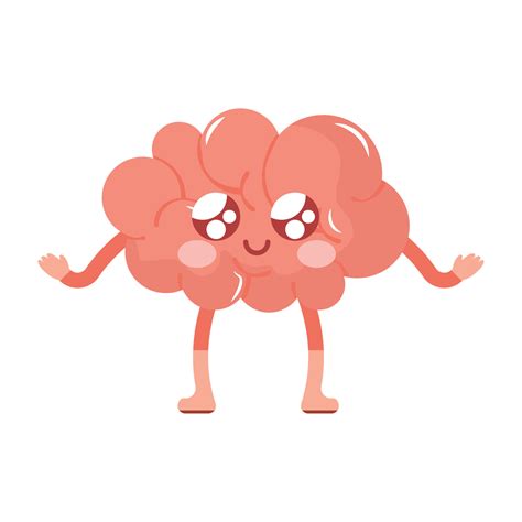 happy cute brain  vector art  vecteezy