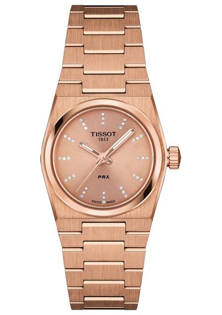 Watch PRX Quartz 25mm | Tissot T137.010.33.506.00 Pink Gold - Diamonds ...