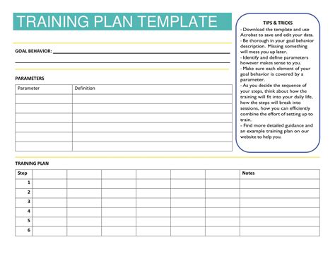 sample training plan document