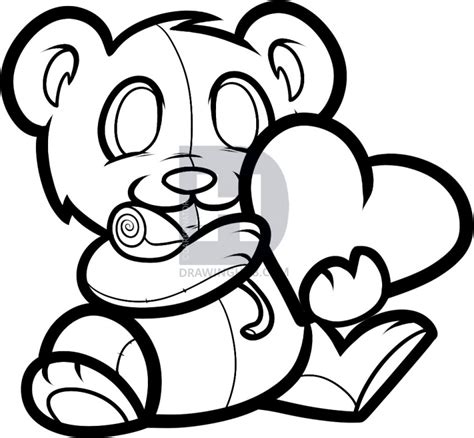 Teddy Bear Holding A Heart Drawing | Free download on ClipArtMag