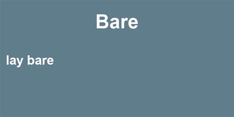 Bare in a Sentence – 41 Real Example Sentences