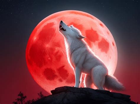 Premium AI Image | wolf howling at the moon