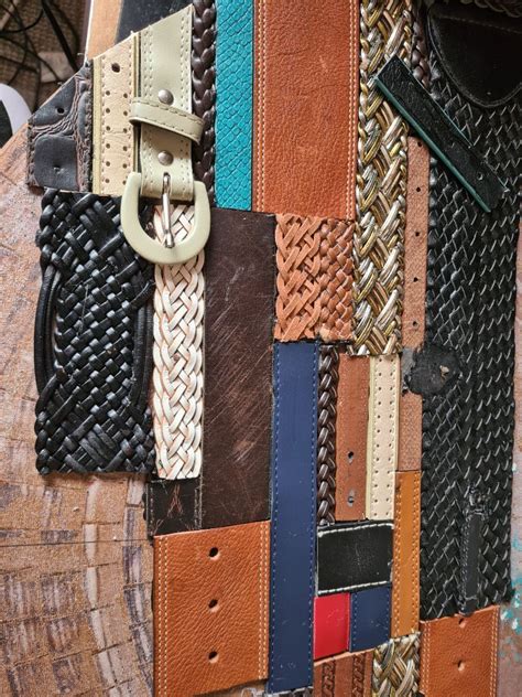 Leather belt wall hanging - Unique Creations By Anita