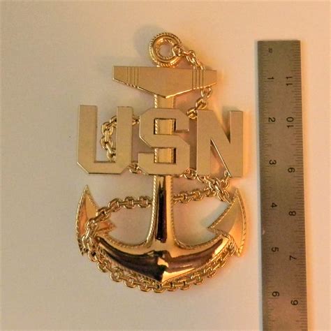 Navy Chief, Senior or Master Metal Fouled Anchor 6 Inch With Pins and