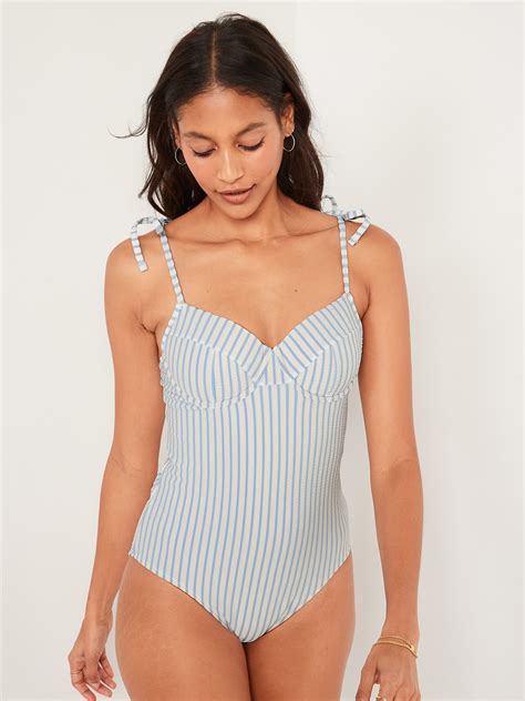 One Piece Swimsuit With Tie Shoulders at Hunter Wang blog
