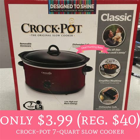 Only $3.99 (Regular $40) Crock-Pot 7-Quart Slow Cooker - Deal Hunting Babe