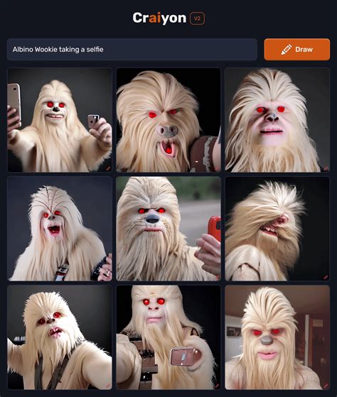 Albino Wookie taking a selfie : r/dallemini
