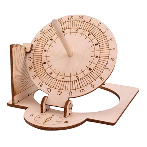 equatorial sundial clock diy wooden building kit manual assembly model
