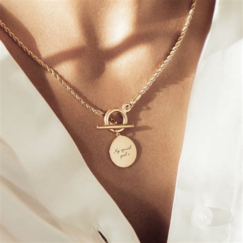 bar necklace gold  silver pendant  chain engraved