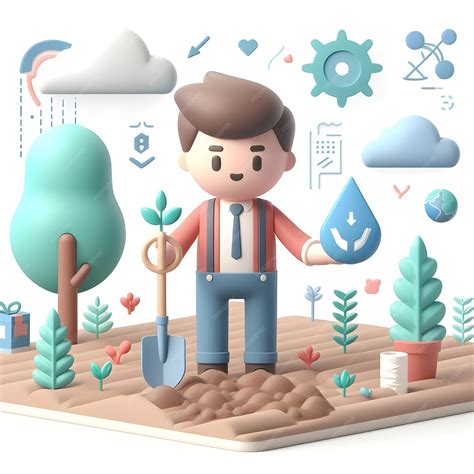 Premium Photo | A 3d flat icon of climate change concept Man