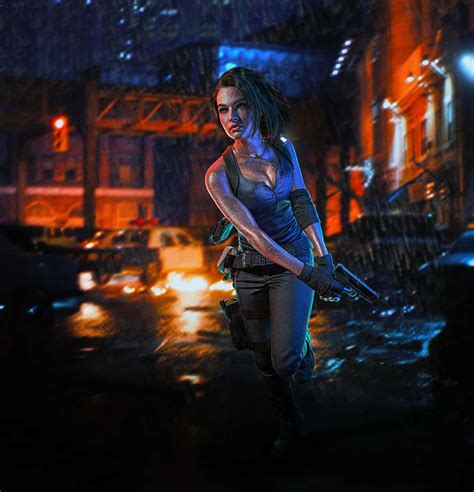 Download Fearless Jill Valentine In Action Wallpaper | Wallpapers.com