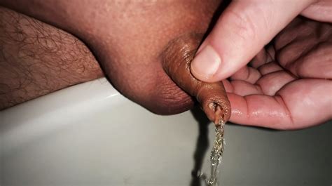 Play with the Foreskin of My Micro Cock While Peeing: Gay Pissing Solo
