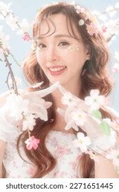 Portrait Asian Woman Glowing Face Clean Stock Photo 2271662591 ...