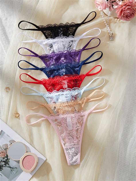 Set de 10 tangas de encaje minimalistas y sexys para mujeres – Frida